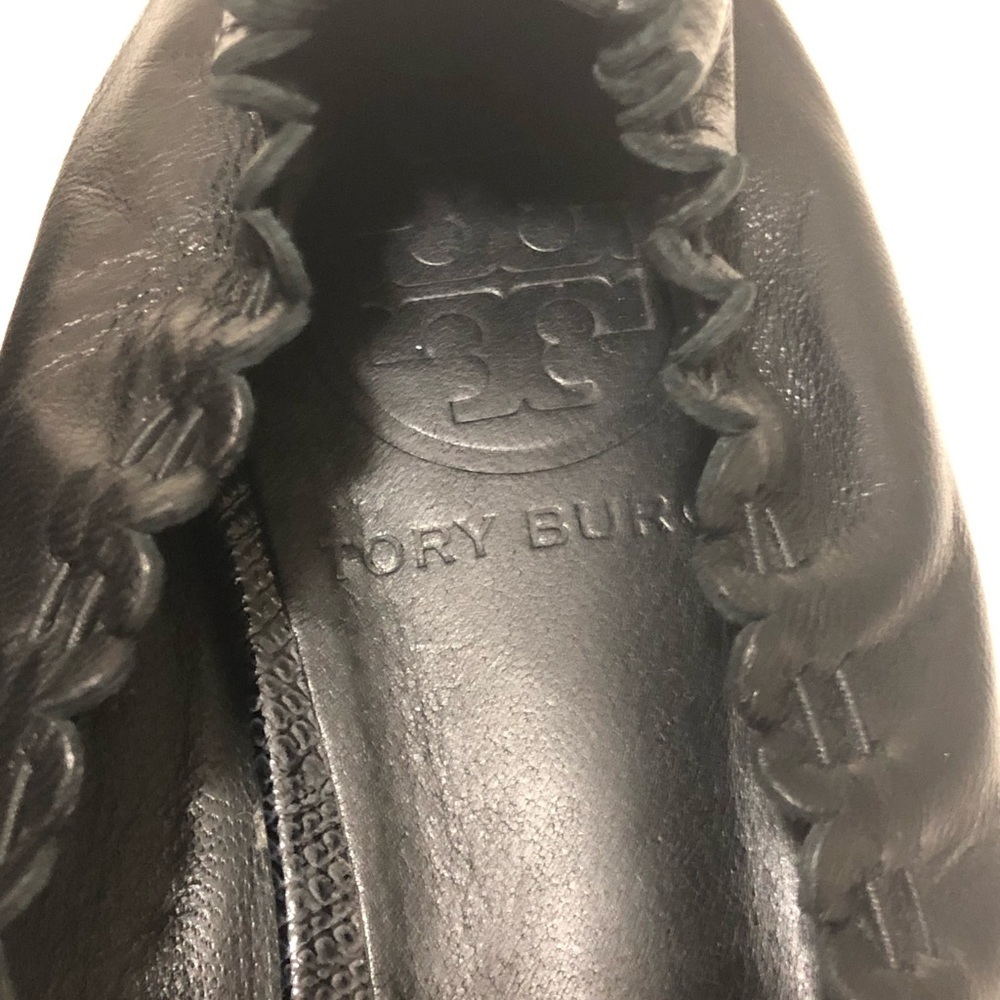 Tory Burch Black Flats with Silver Logo - Picture 6 of 11